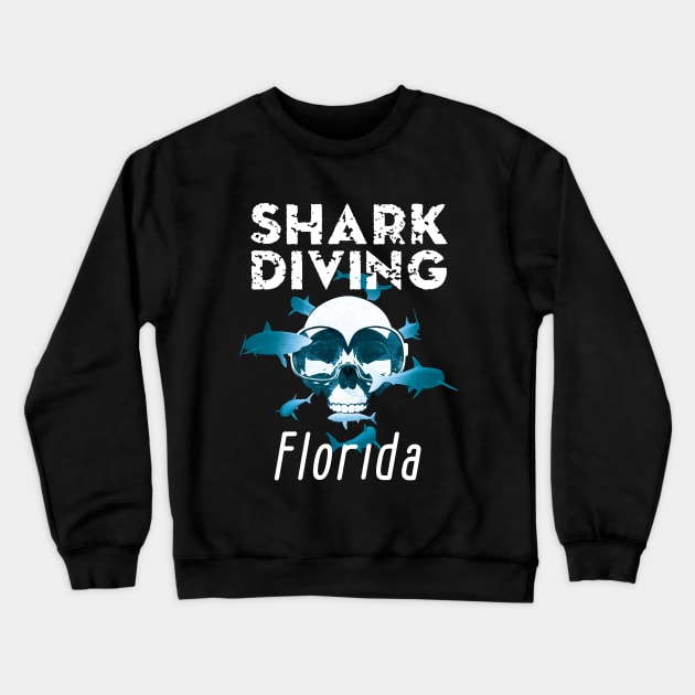 Shark Diving in Florida Crewneck Sweatshirt by TMBTM